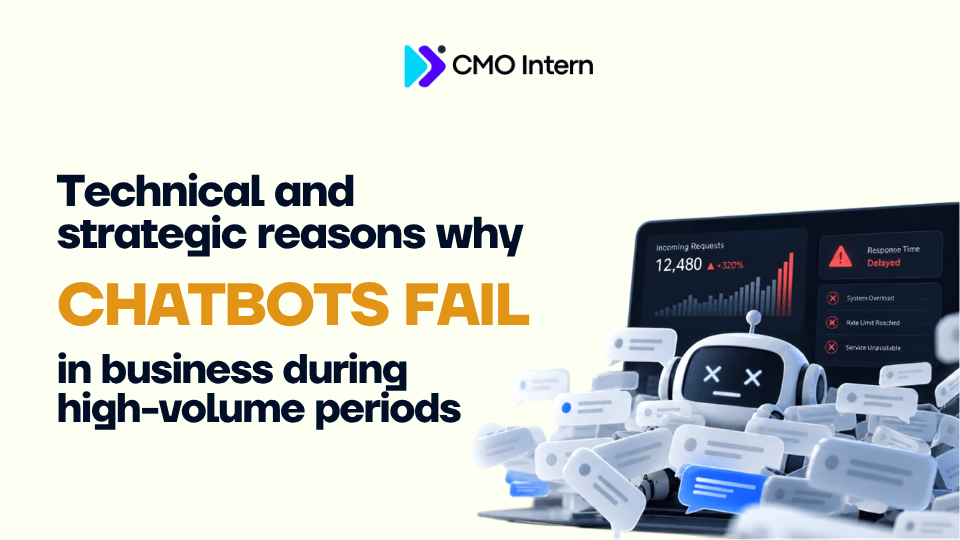 Technical and strategic reasons why chatbots fail in business during high-volume periods