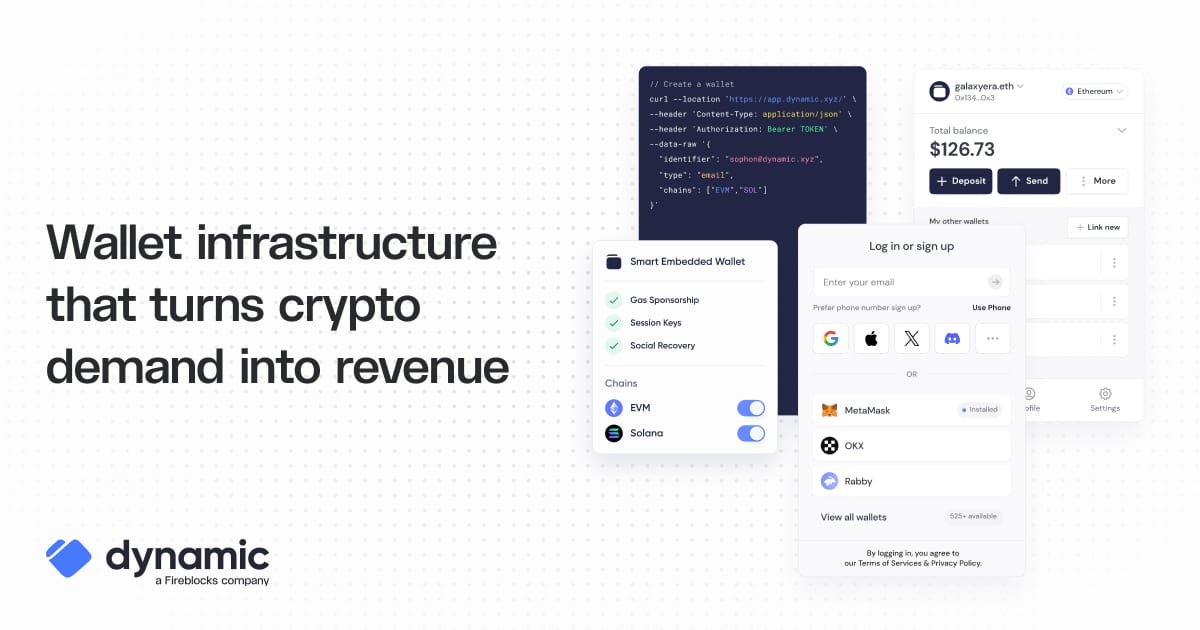Dynamic - Top 10 embedded wallet SDKs for Web3 applications